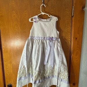 Charming White and Purple Kids Formal Dress